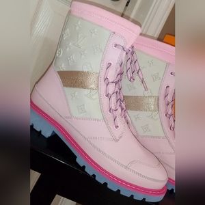 Pink LV BOOTS w LV Box, Dust Bag and Shopping Bag ! 😍
